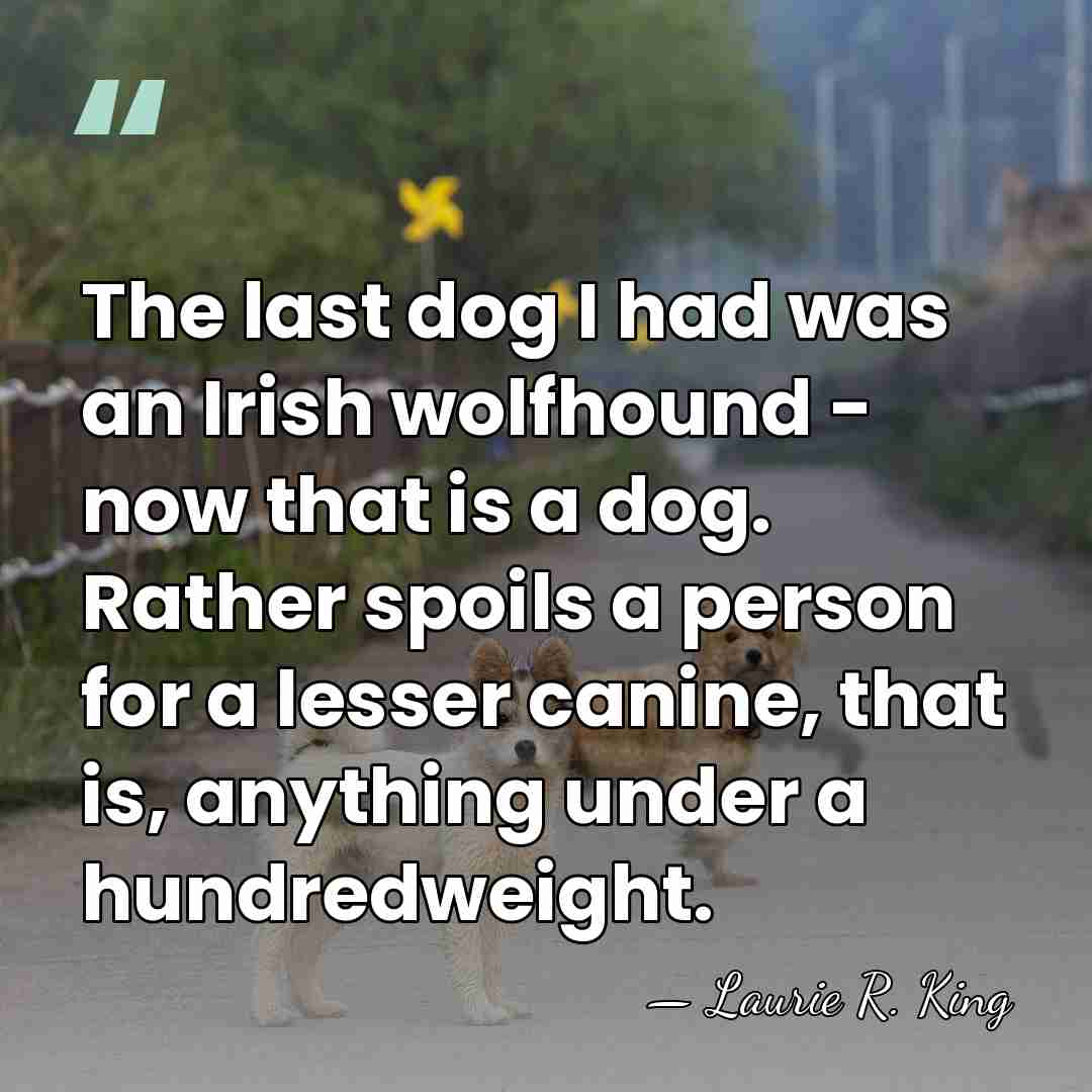 The last dog I had was an Irish wolfhound - now that&hellip; - Laurie R. King