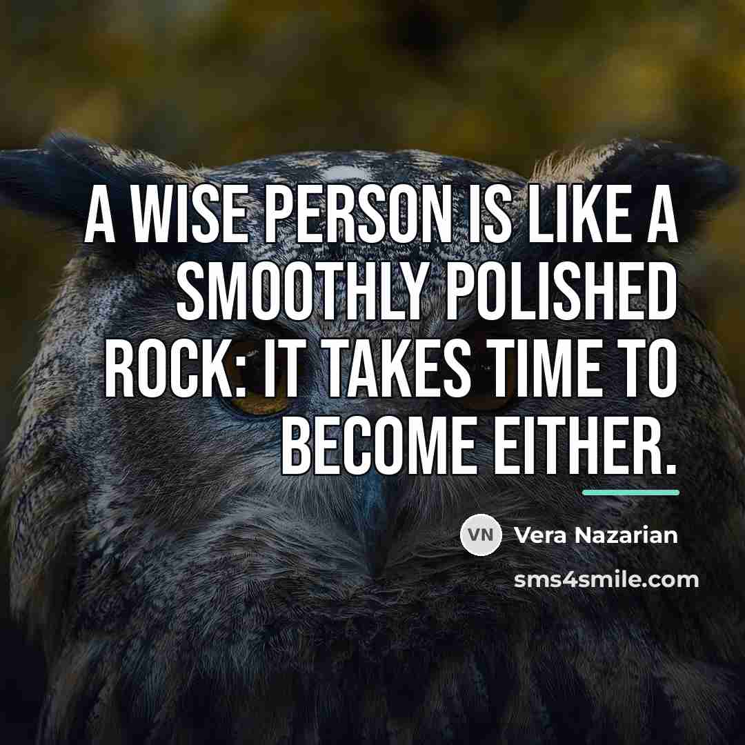 “A wise person is like a smoothly polished rock: it…” quote by Vera Nazarian