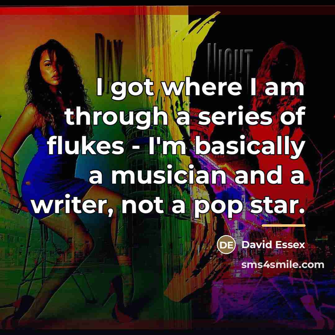 “I got where I am through a series of flukes…” quote by David Essex