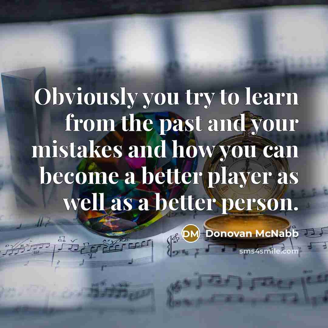 “Obviously you try to learn from the past and your…” quote by Donovan McNabb