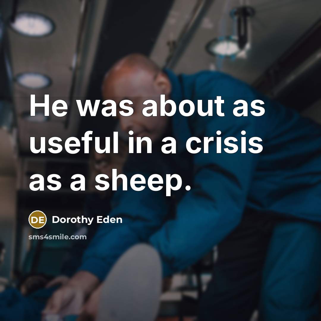 “He was about as useful in a crisis as a…” quote by Dorothy Eden