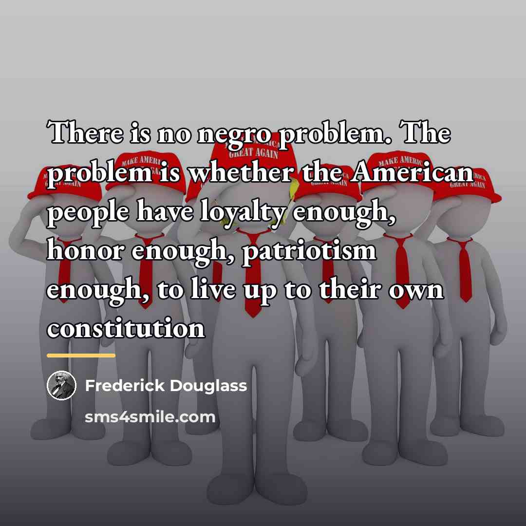 “There is no negro problem. The problem is whether the…” quote by Frederick Douglass
