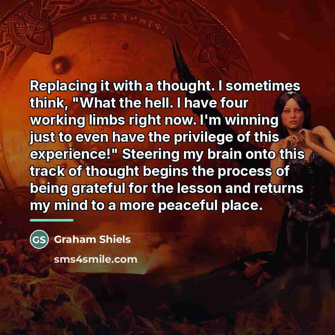 “Replacing it with a thought. I sometimes think, "What the…” quote by Graham Shiels