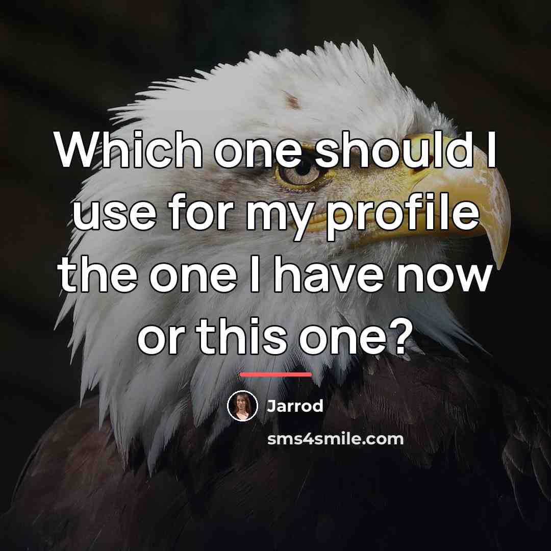 “Which one should I use for my profile the one…” quote by Jarrod