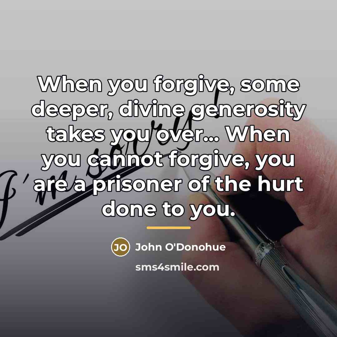 “When you forgive, some deeper, divine generosity takes you over...…” quote by John O'Donohue