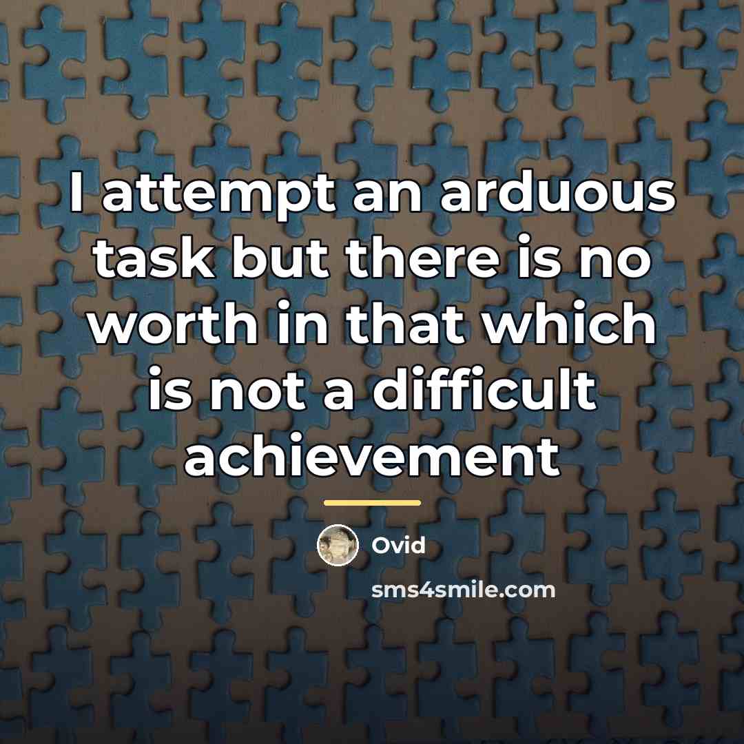 “I attempt an arduous task but there is no worth…” quote by Ovid