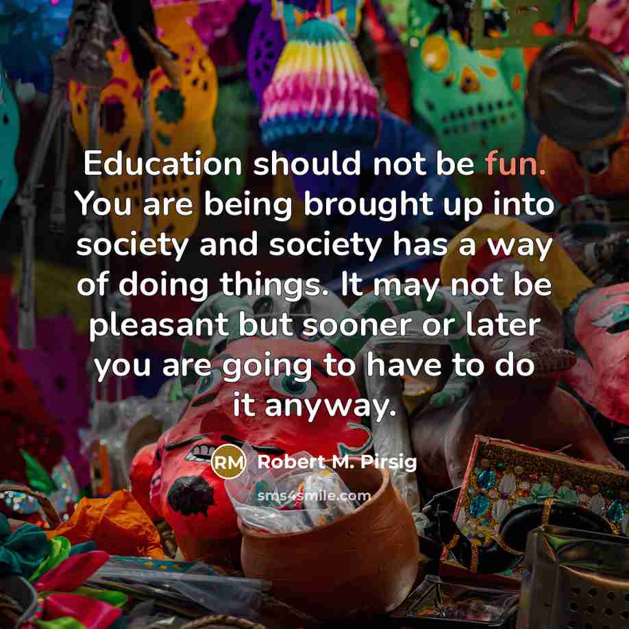 “Education should not be fun. You are being brought up…” quote by Robert M. Pirsig