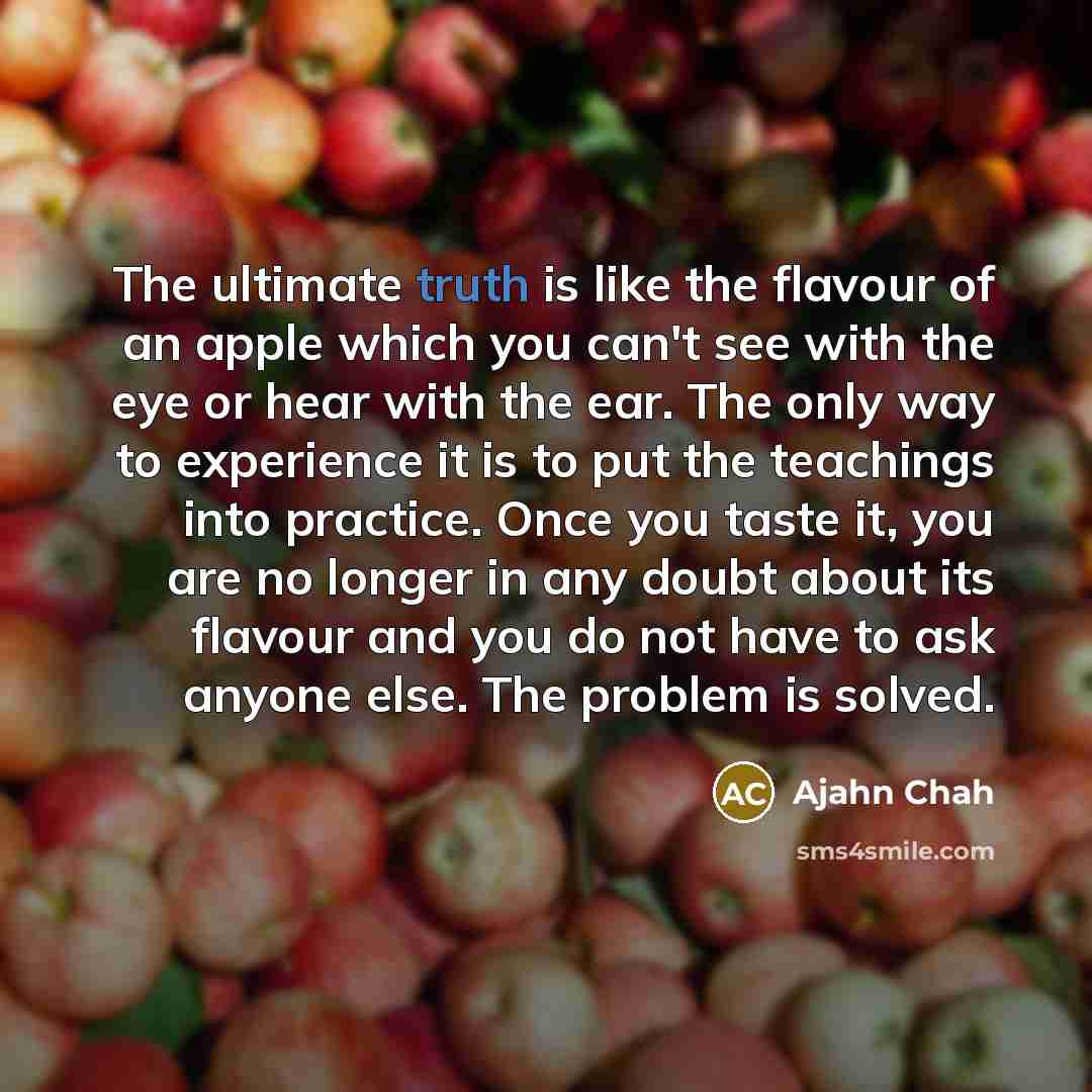 “The ultimate truth is like the flavour of an apple…” quote by Ajahn Chah