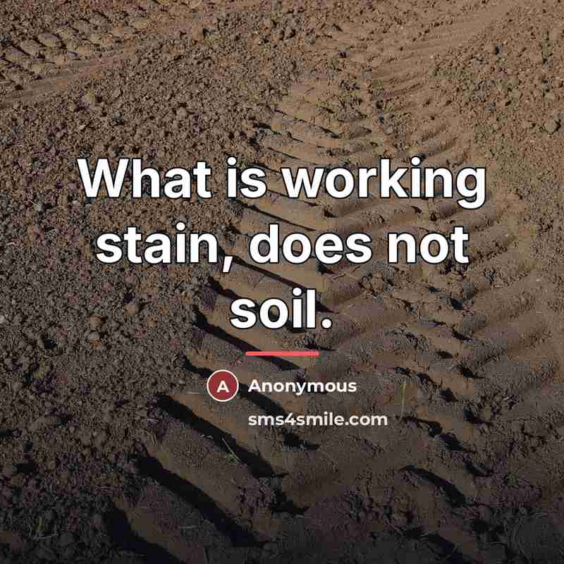“What is working stain, does not soil.…” quote by Anonymous