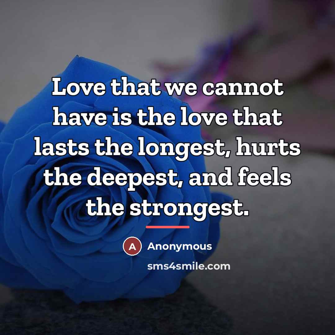 “Love that we cannot have is the love that lasts…” quote by Anonymous
