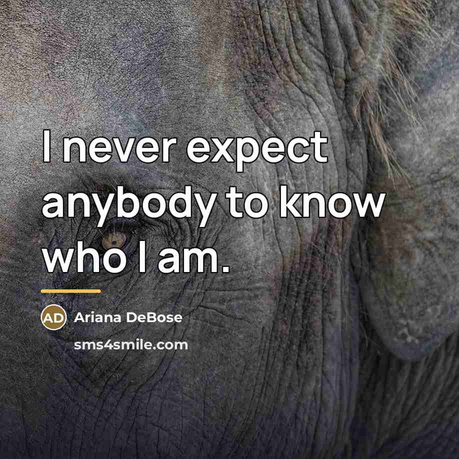 “I never expect anybody to know who I am.…” quote by Ariana DeBose