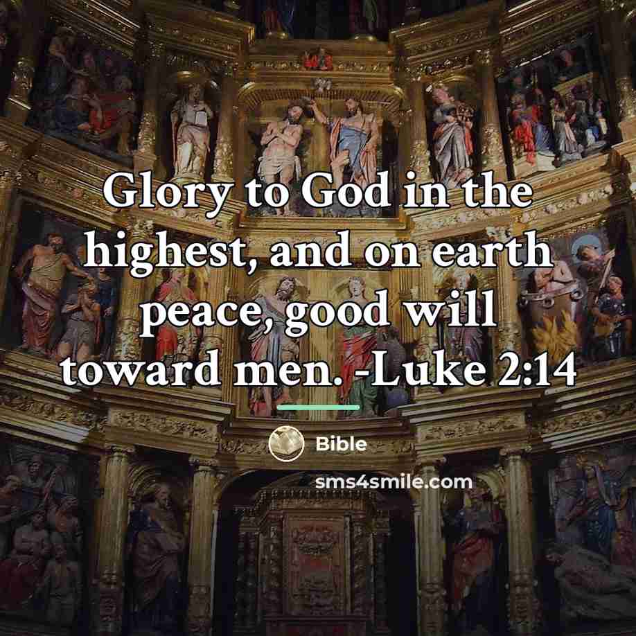 “Glory to God in the highest, and on earth peace,…” quote by Bible