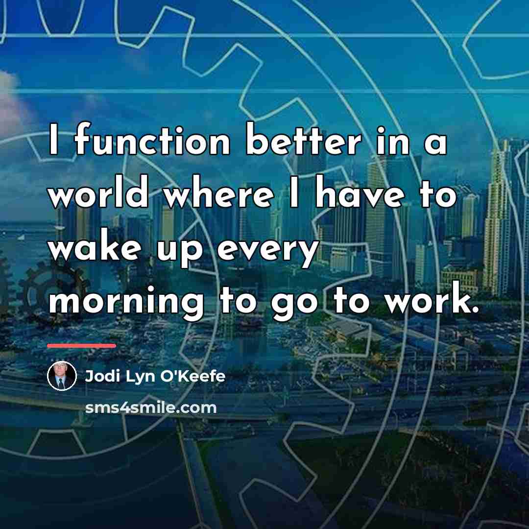“I function better in a world where I have to…” quote by Jodi Lyn O'Keefe