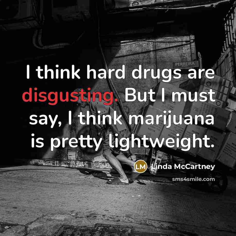 “I think hard drugs are disgusting. But I must say,…” quote by Linda McCartney