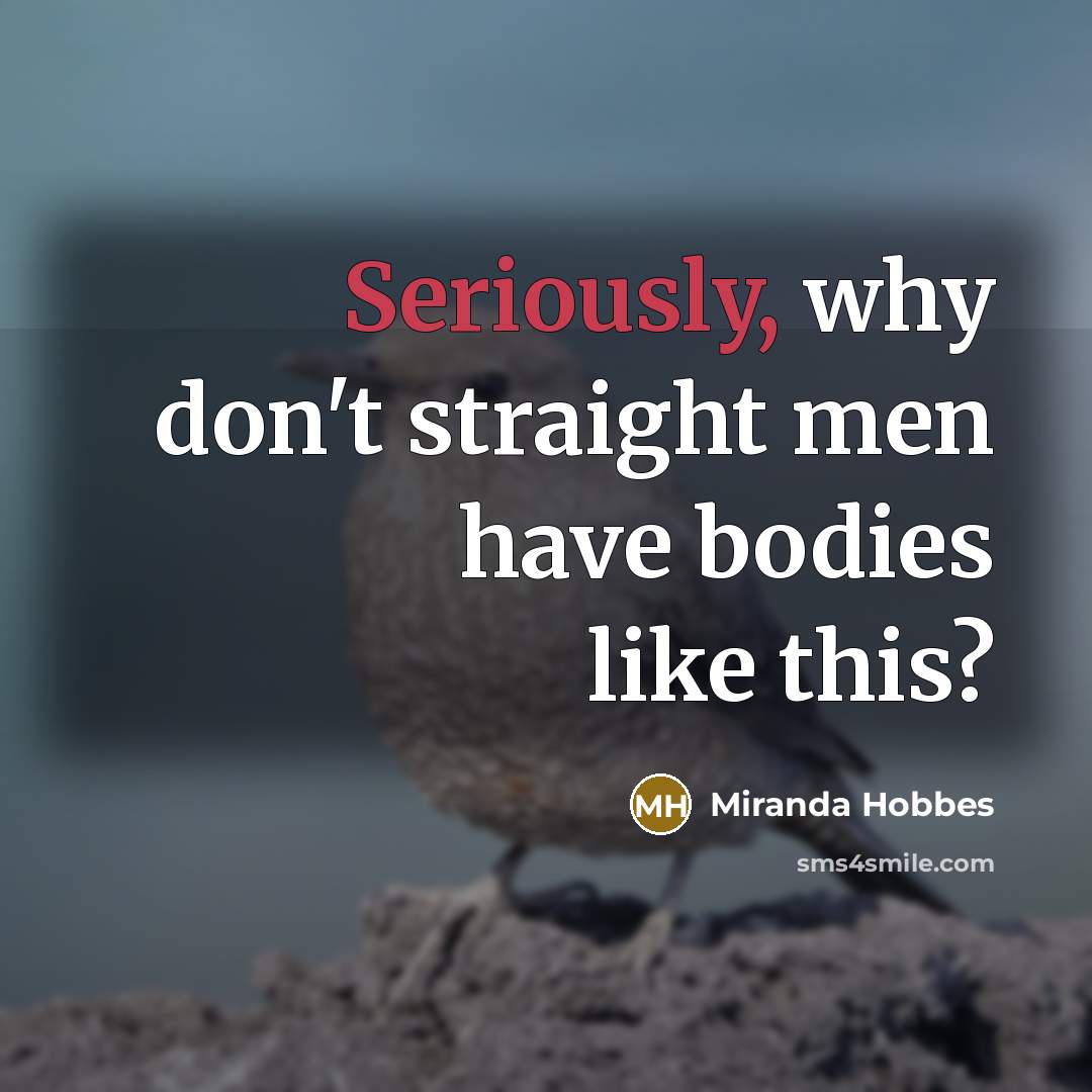 “Seriously, why don't straight men have bodies like this?” quote by Miranda Hobbes
