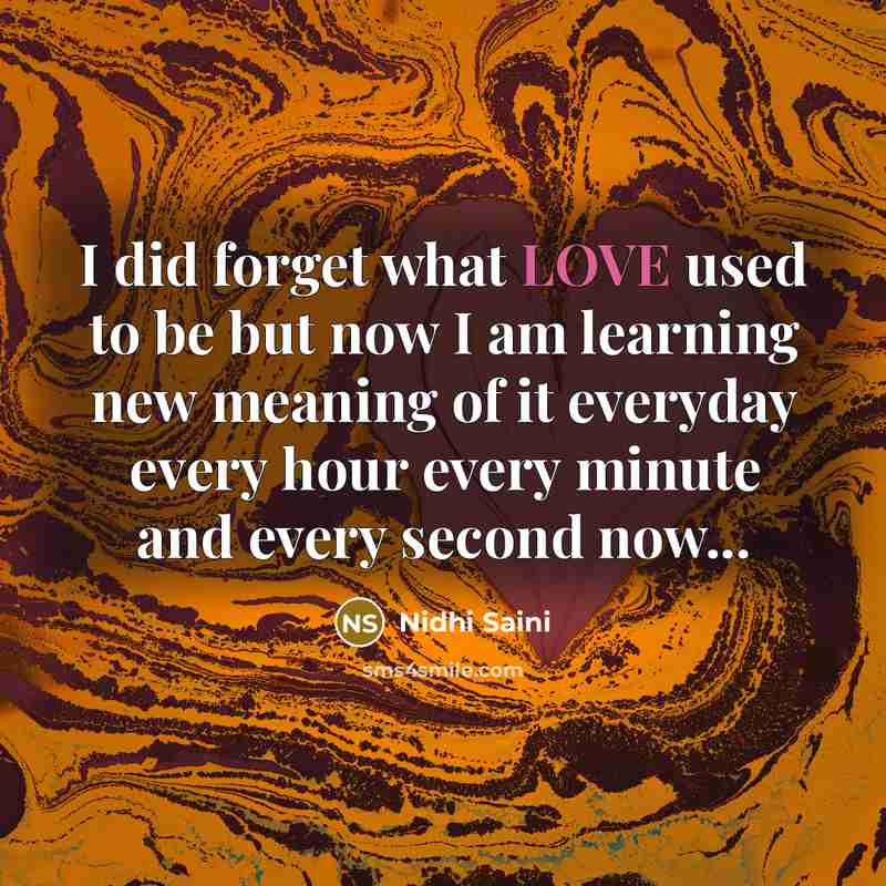 “I did forget what LOVE used to be but now…” quote by Nidhi Saini