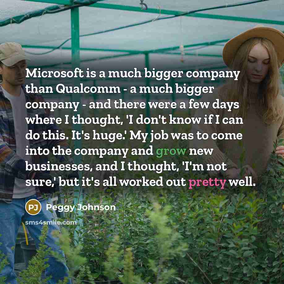 “Microsoft is a much bigger company than Qualcomm - a…” quote by Peggy Johnson
