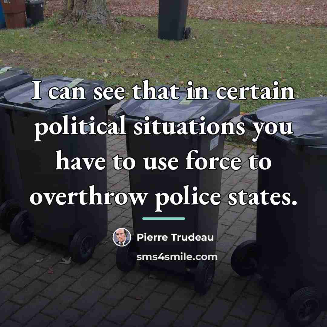 “I can see that in certain political situations you have…” quote by Pierre Trudeau