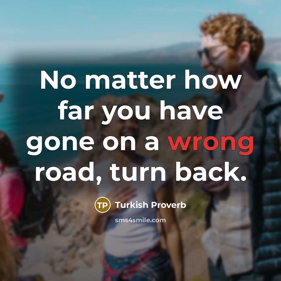 “No matter how far you have gone on a wrong…” quote by Turkish Proverb