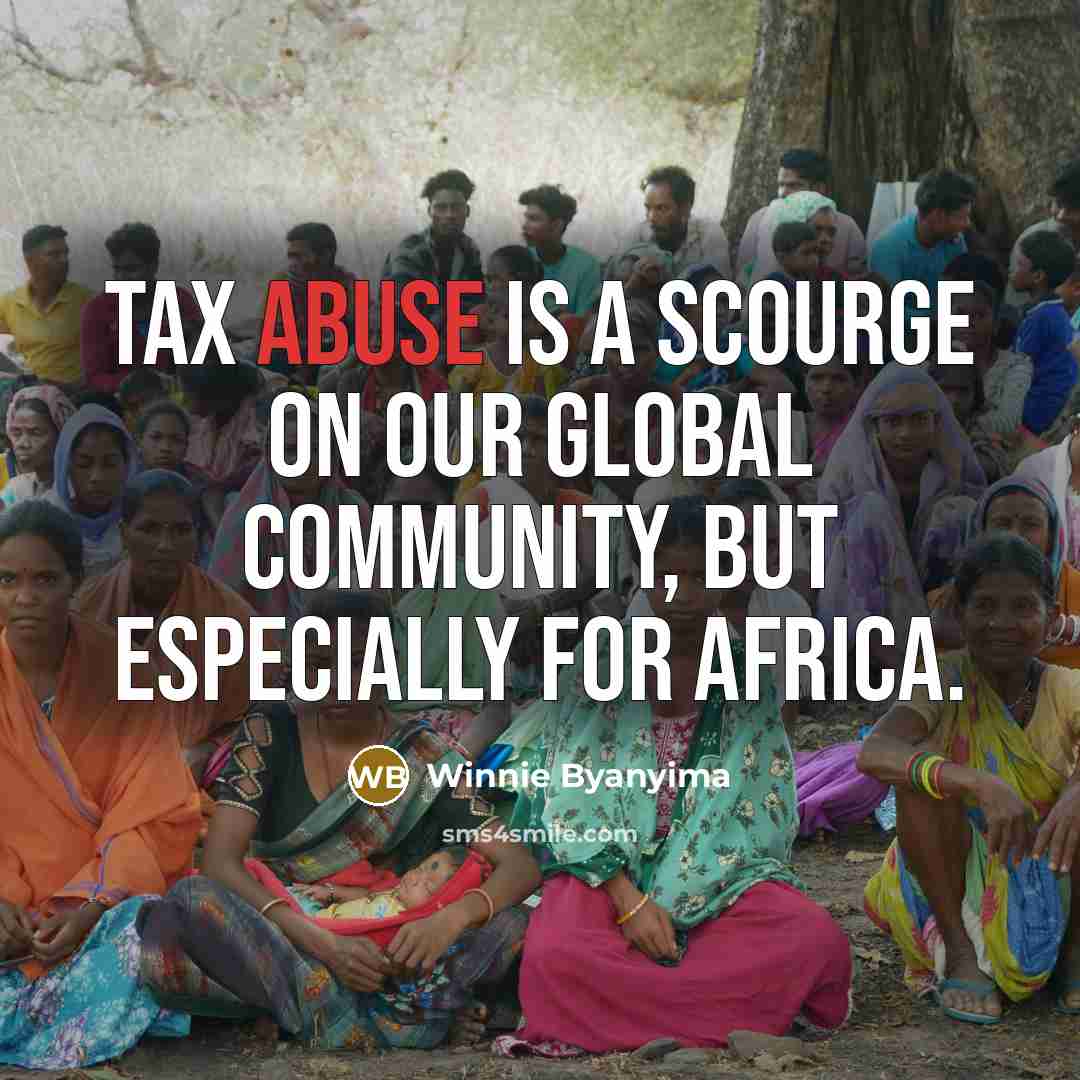 “Tax abuse is a scourge on our global community, but…” quote by Winnie Byanyima