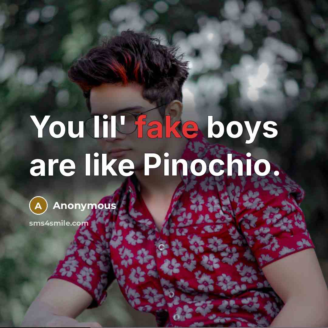“You lil' fake boys are like Pinochio.…” quote by Anonymous