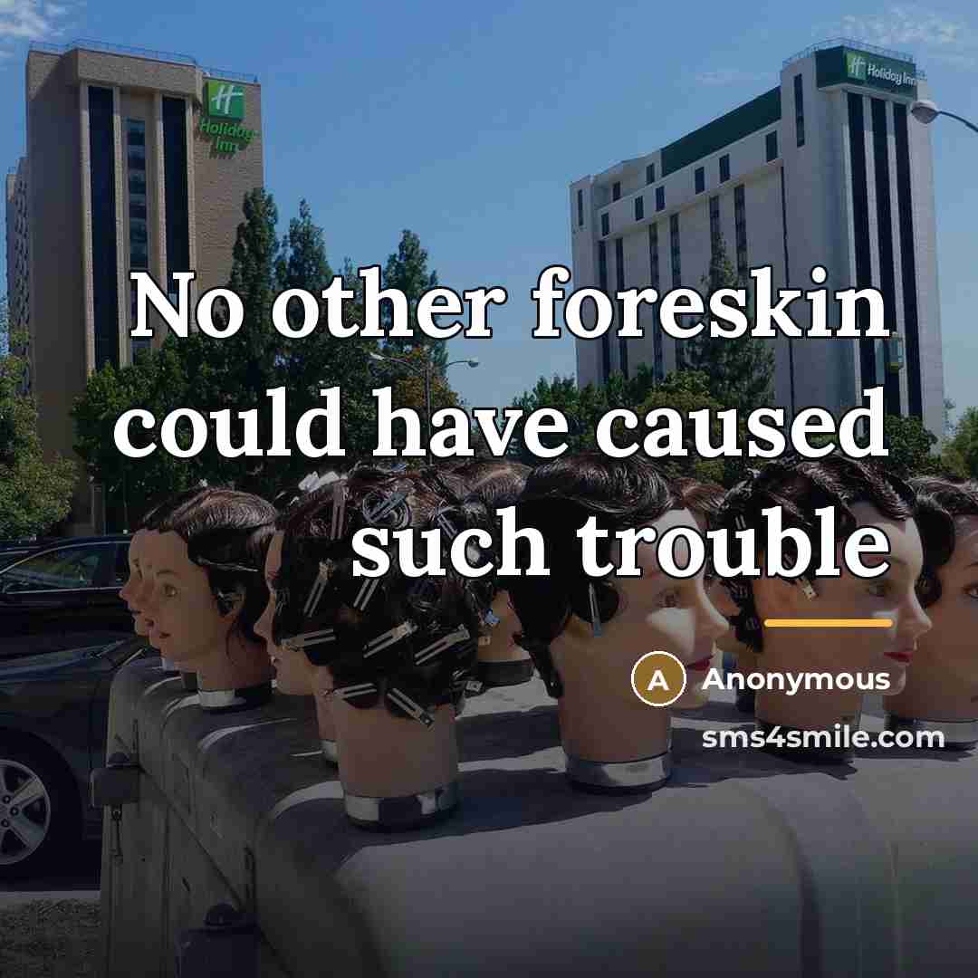 “No other foreskin could have caused such trouble…” quote by Anonymous