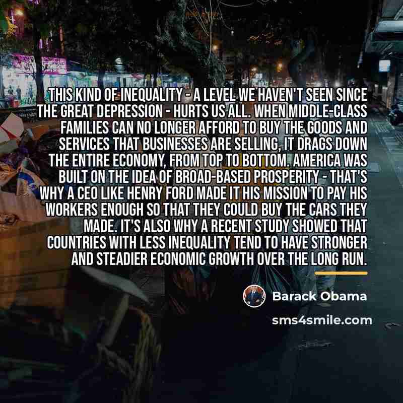 “This kind of inequality - a level we haven't seen…” quote by Barack Obama