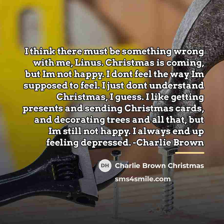 “I think there must be something wrong with me, Linus.…” quote by Charlie Brown Christmas