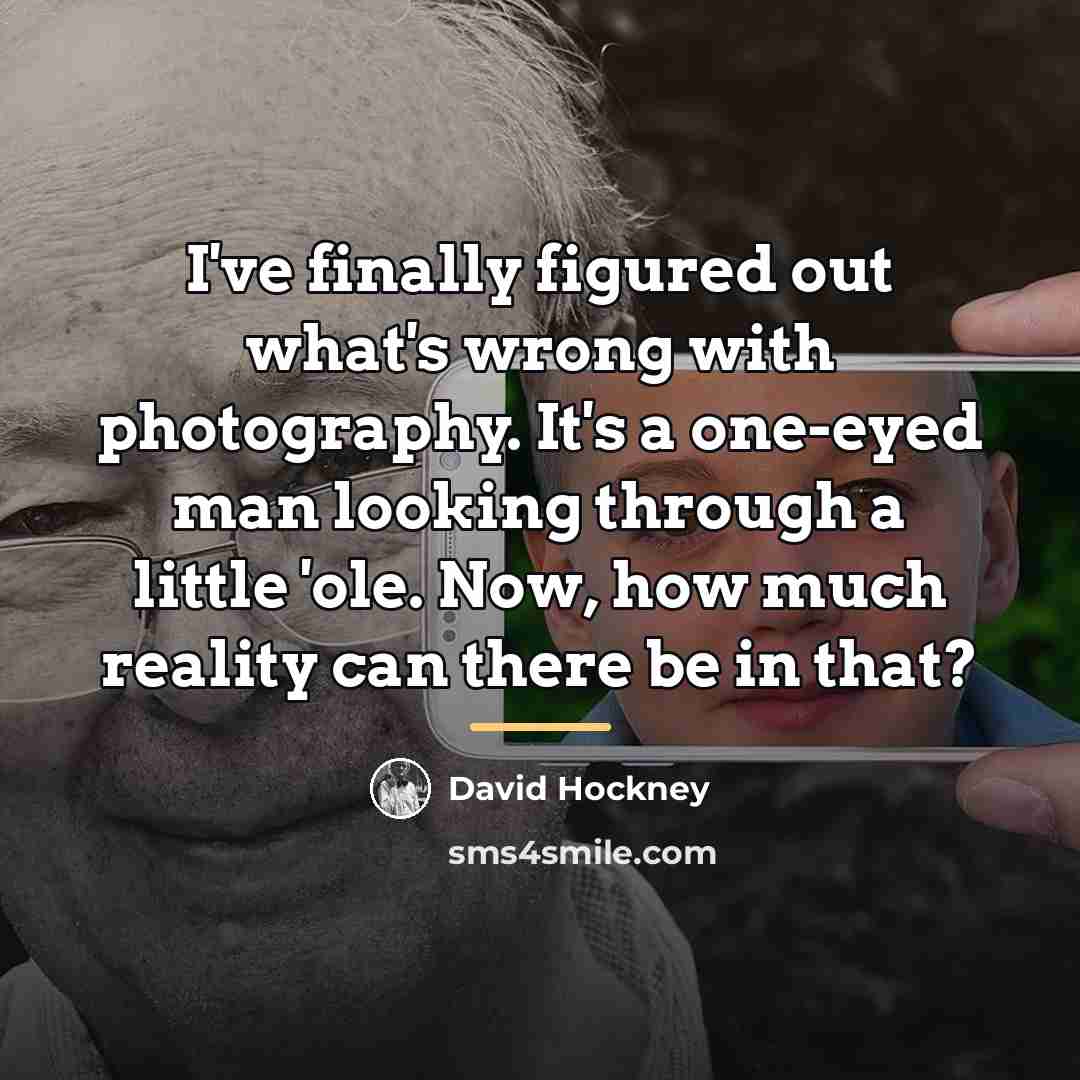 “I've finally figured out what's wrong with photography. It's a…” quote by David Hockney