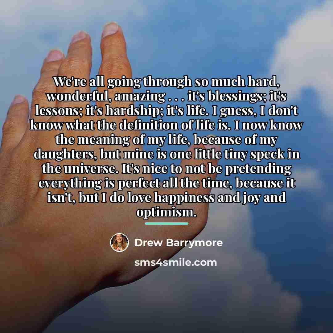 “We're all going through so much hard, wonderful, amazing .…” quote by Drew Barrymore