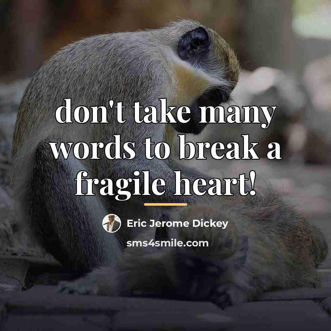 “don't take many words to break a fragile heart!…” quote by Eric Jerome Dickey
