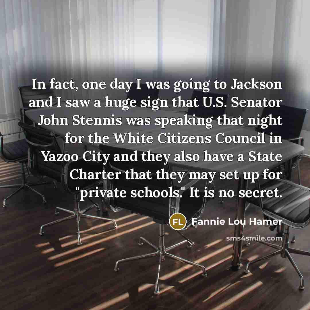 “In fact, one day I was going to Jackson and…” quote by Fannie Lou Hamer