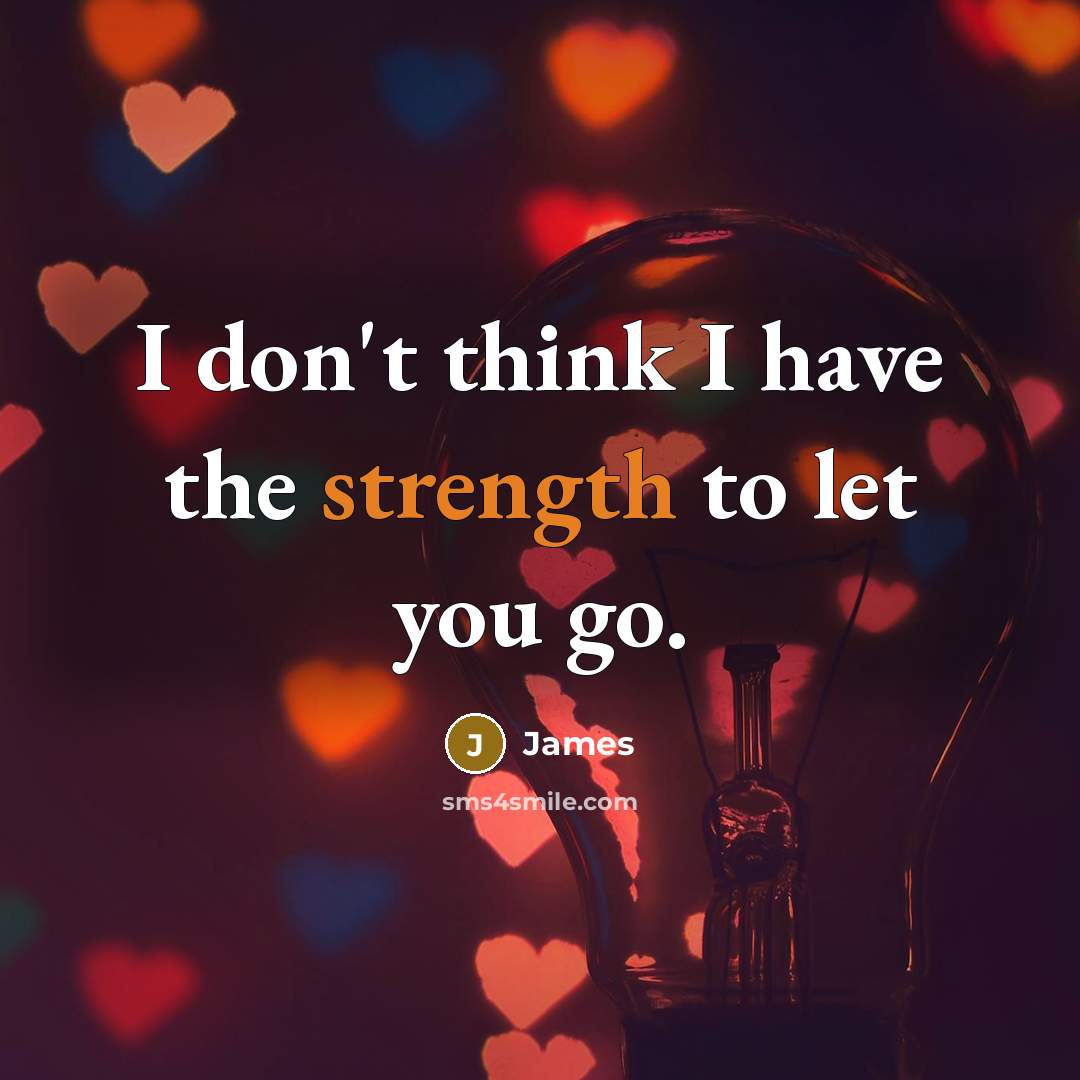 “I don't think I have the strength to let you…” quote by James