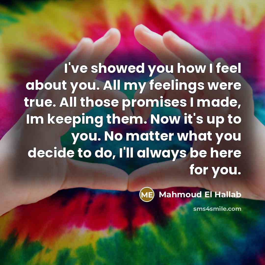 “I've showed you how I feel about you. All my…” quote by Mahmoud El Hallab