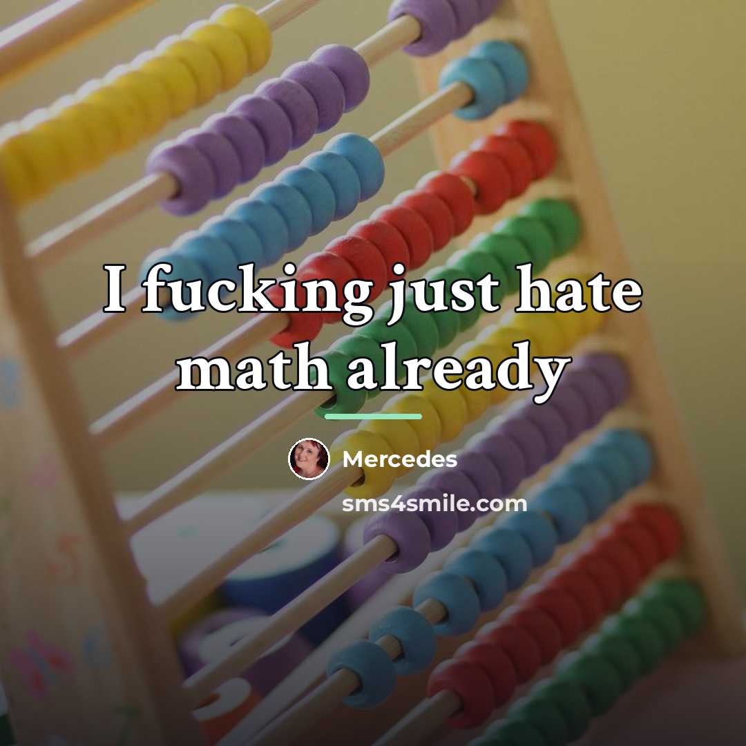 “I fucking just hate math already…” quote by Mercedes