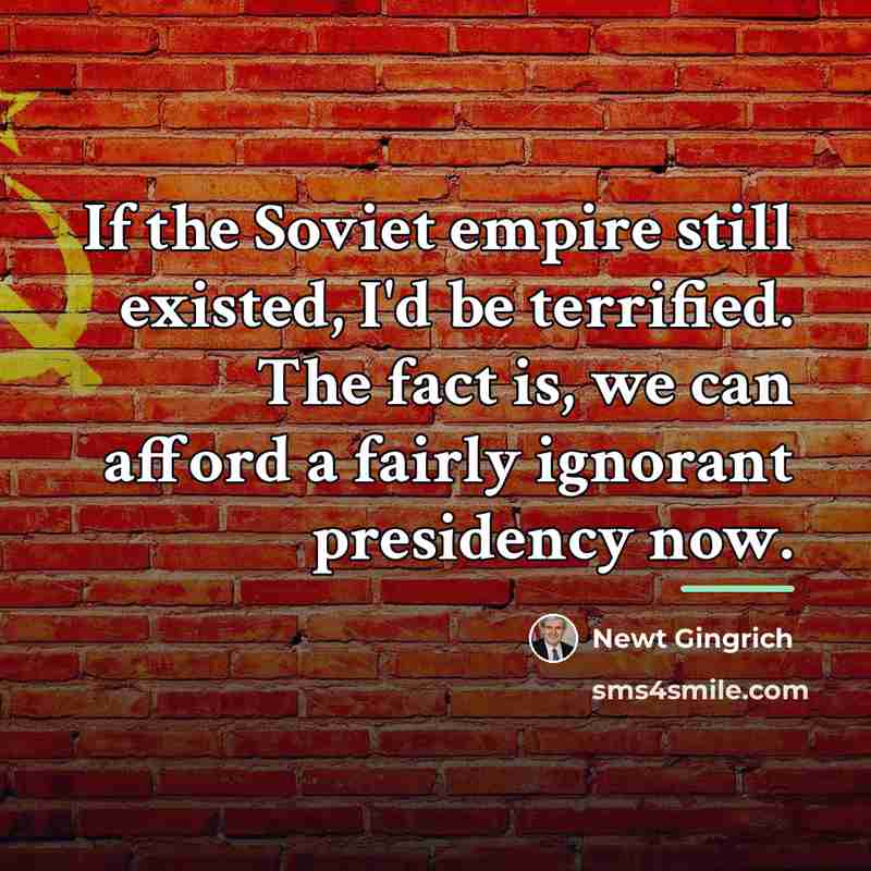 “If the Soviet empire still existed, I'd be terrified. The…” quote by Newt Gingrich