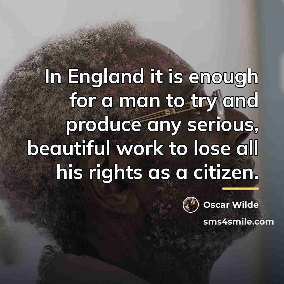 “In England it is enough for a man to try…” quote by Oscar Wilde