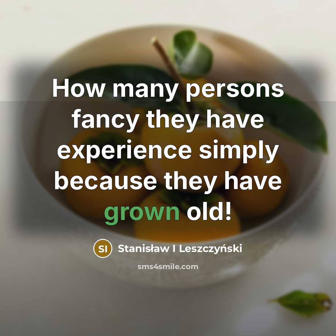 “How many persons fancy they have experience simply because they…” quote by Stanisław I Leszczyński