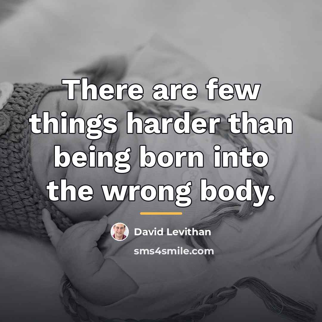 “There are few things harder than being born into the…” quote by David Levithan
