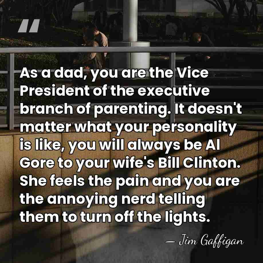 As a dad, you are the Vice President of the executive branch&hellip; - Jim Gaffigan