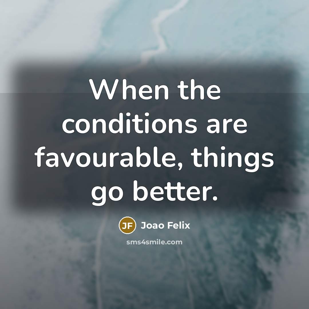 “When the conditions are favourable, things go better.…” quote by Joao Felix