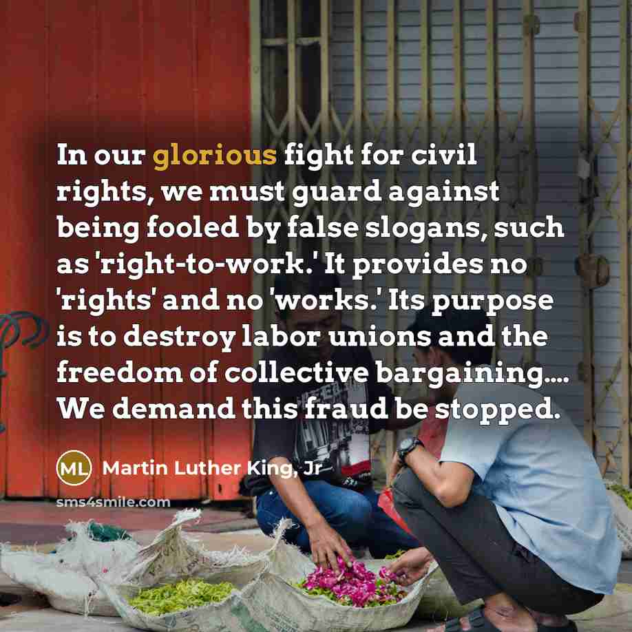 “In our glorious fight for civil rights, we must guard…” quote by Martin Luther King, Jr
