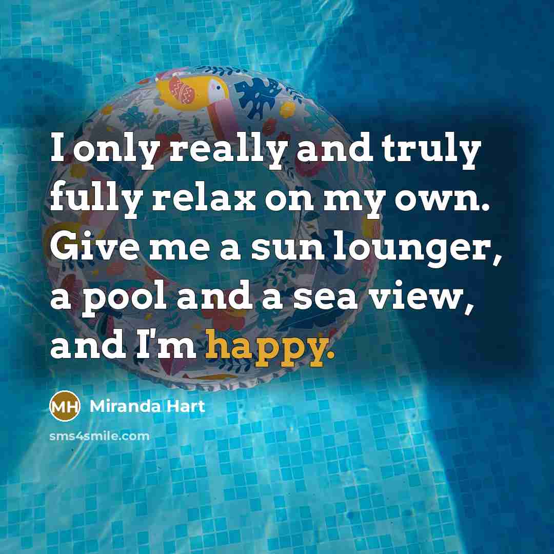 “I only really and truly fully relax on my own.…” quote by Miranda Hart