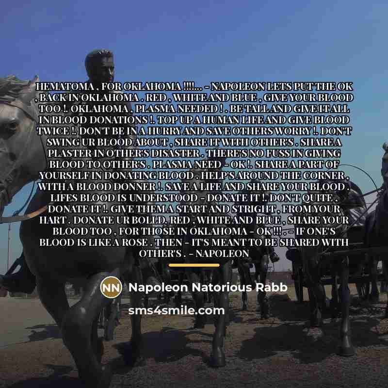 “HEMATOMA , FOR OKLAHOMA !!!!... - NAPOLEON LETS PUT THE…” quote by Napoleon Natorious Rabb