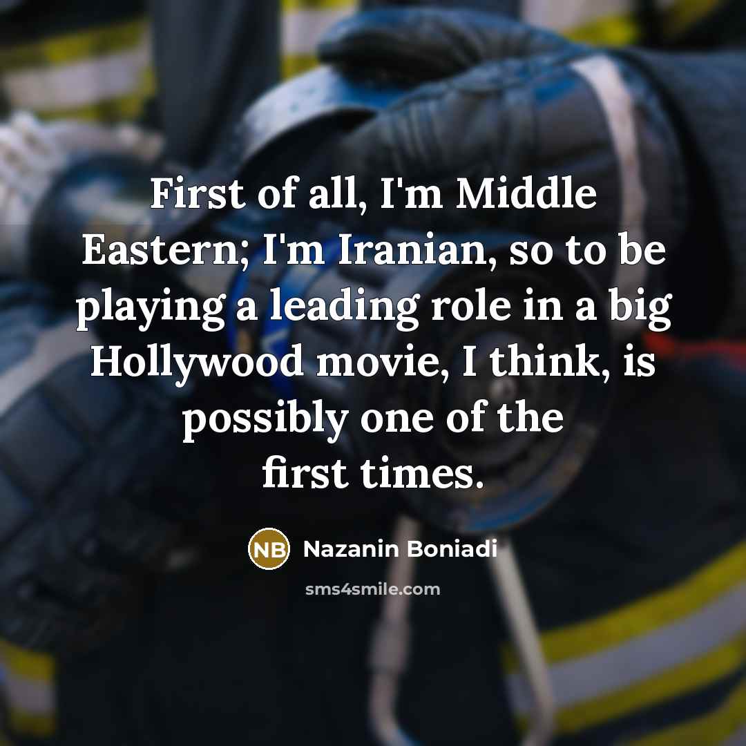 “First of all, I'm Middle Eastern; I'm Iranian, so to…” quote by Nazanin Boniadi