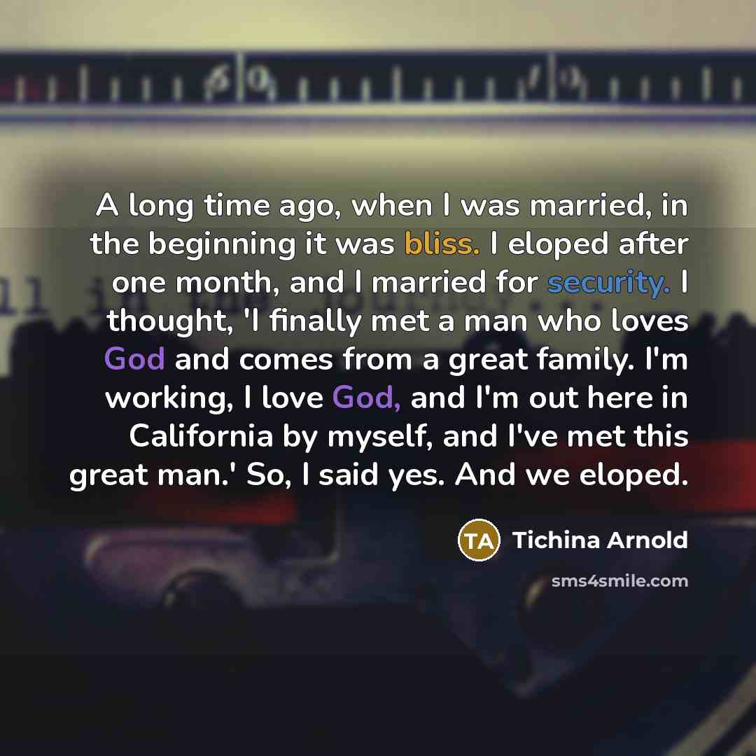 “A long time ago, when I was married, in the…” quote by Tichina Arnold
