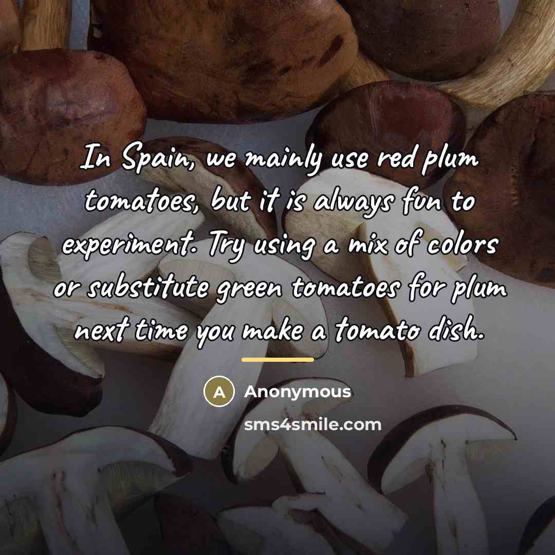 “In Spain, we mainly use red plum tomatoes, but it…” quote by Anonymous