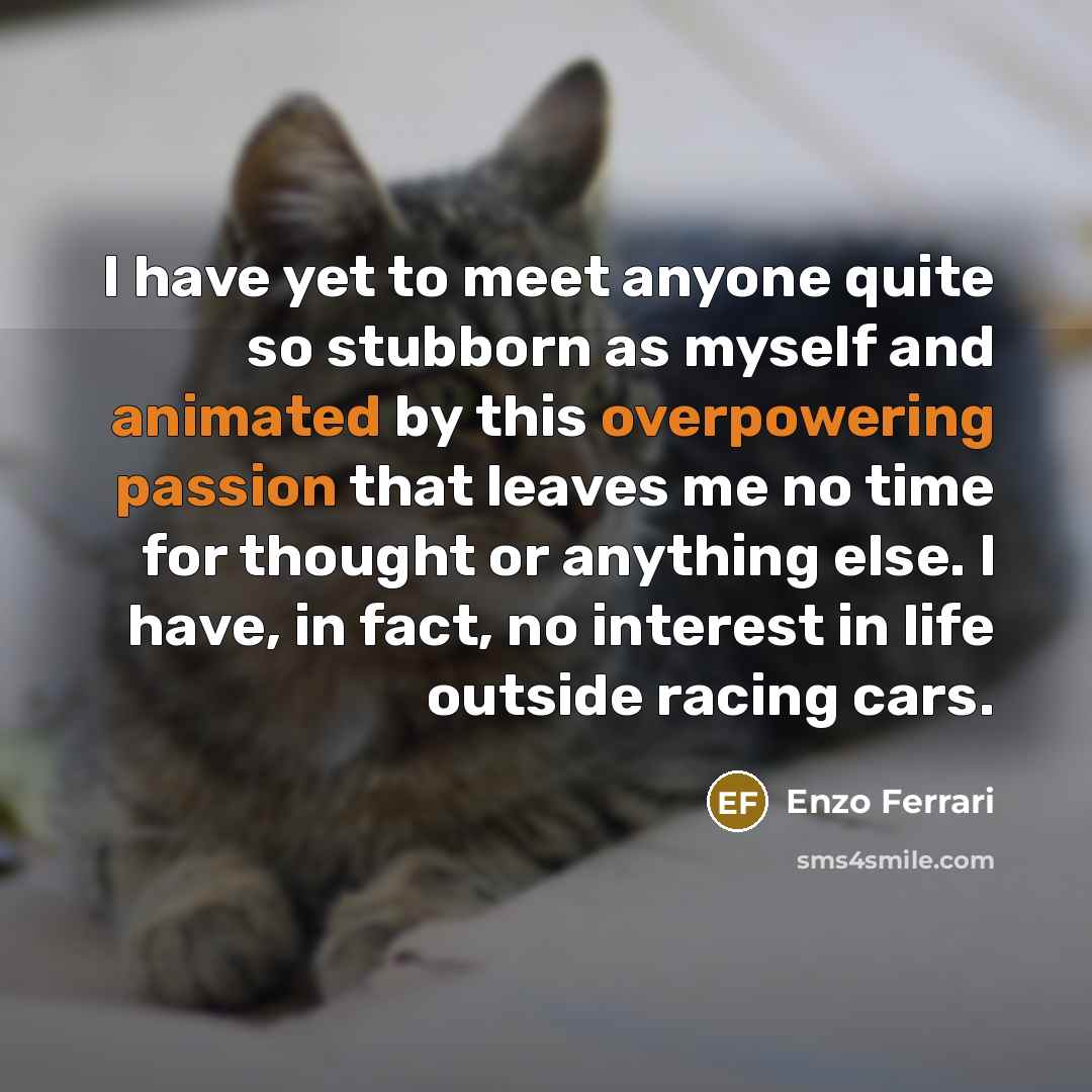 “I have yet to meet anyone quite so stubborn as…” quote by Enzo Ferrari