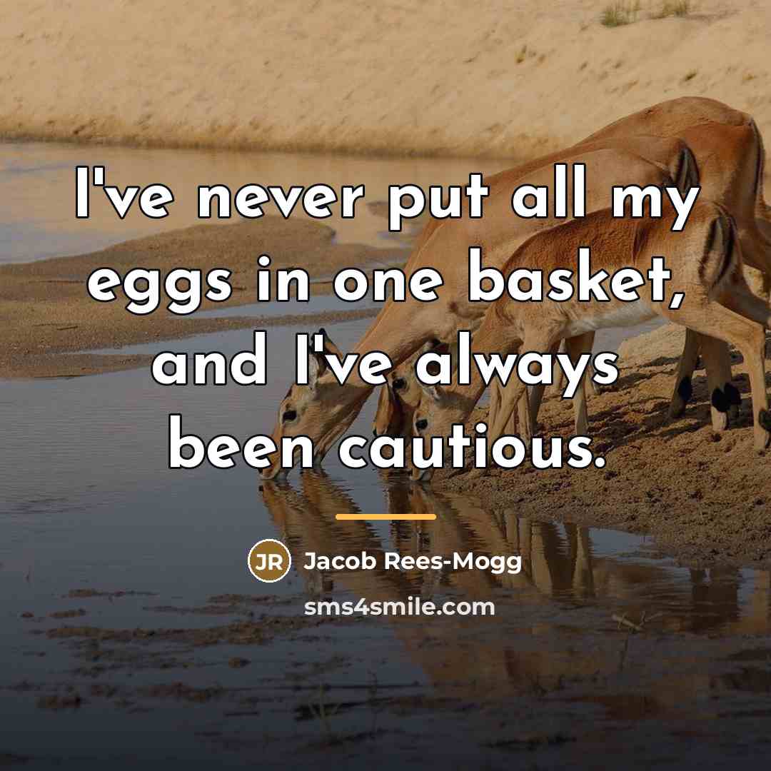 “I've never put all my eggs in one basket, and…” quote by Jacob Rees-Mogg