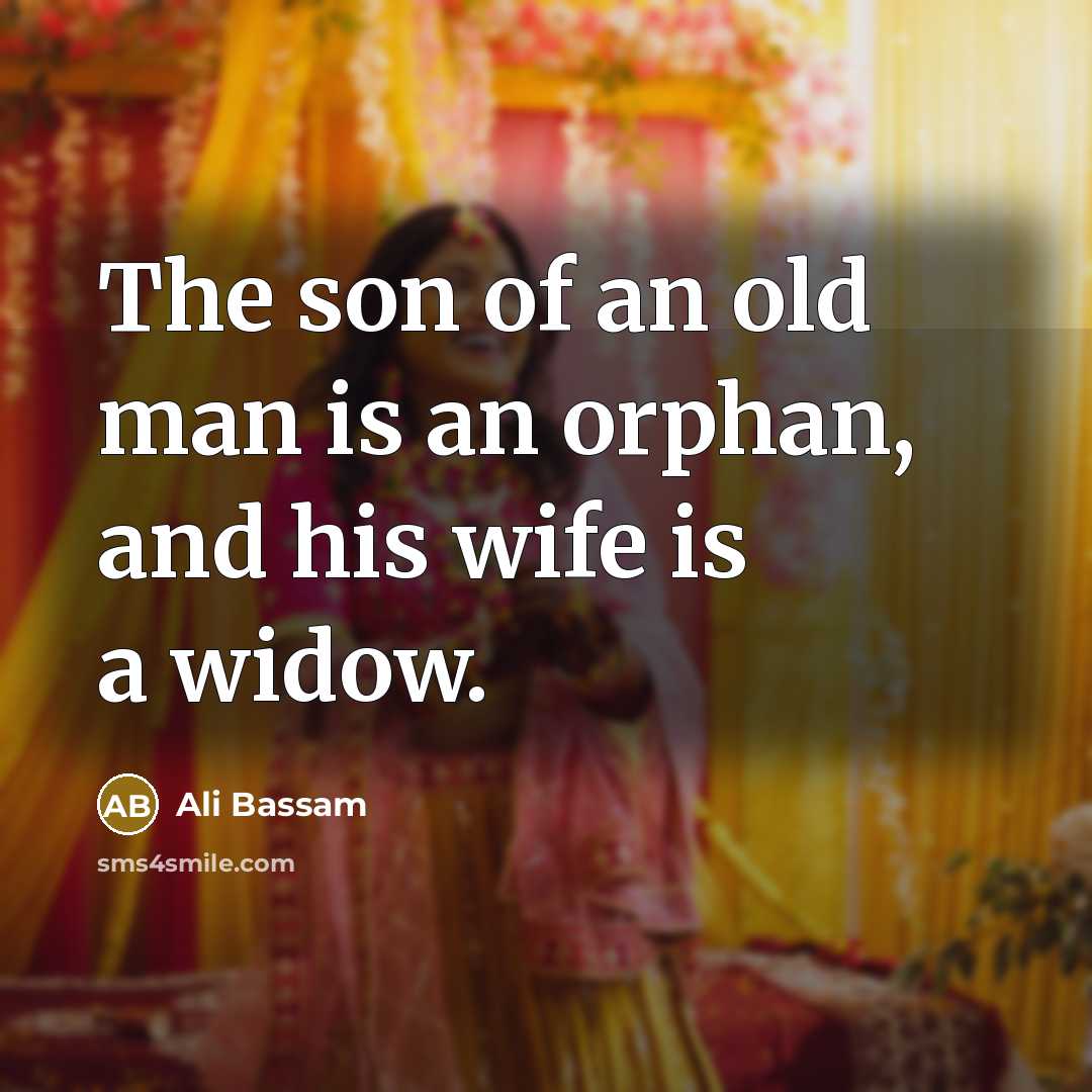 “The son of an old man is an orphan, and…” quote by Ali Bassam